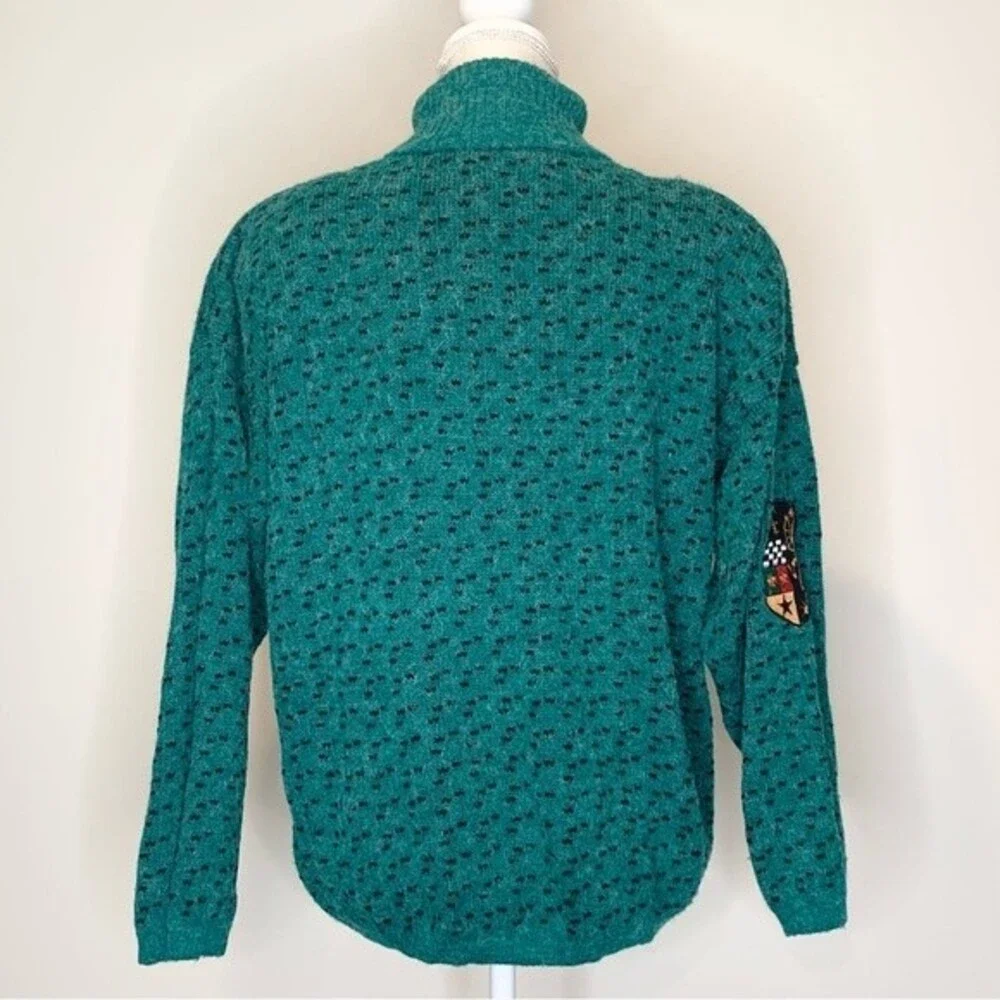 VTG Tampa 80's Turtleneck Ski Winter Sweater Emobroidered Crest M/L - Picture 5 of 9